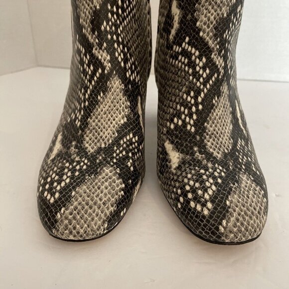 Essex Lane Gabriella Leather Snake-Skin Ankle Boots Booties Womens Size 6 - Picture 6 of 16